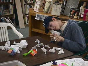 Eva assembling the calendar