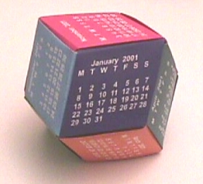 Rhombic dodecahedron calendar